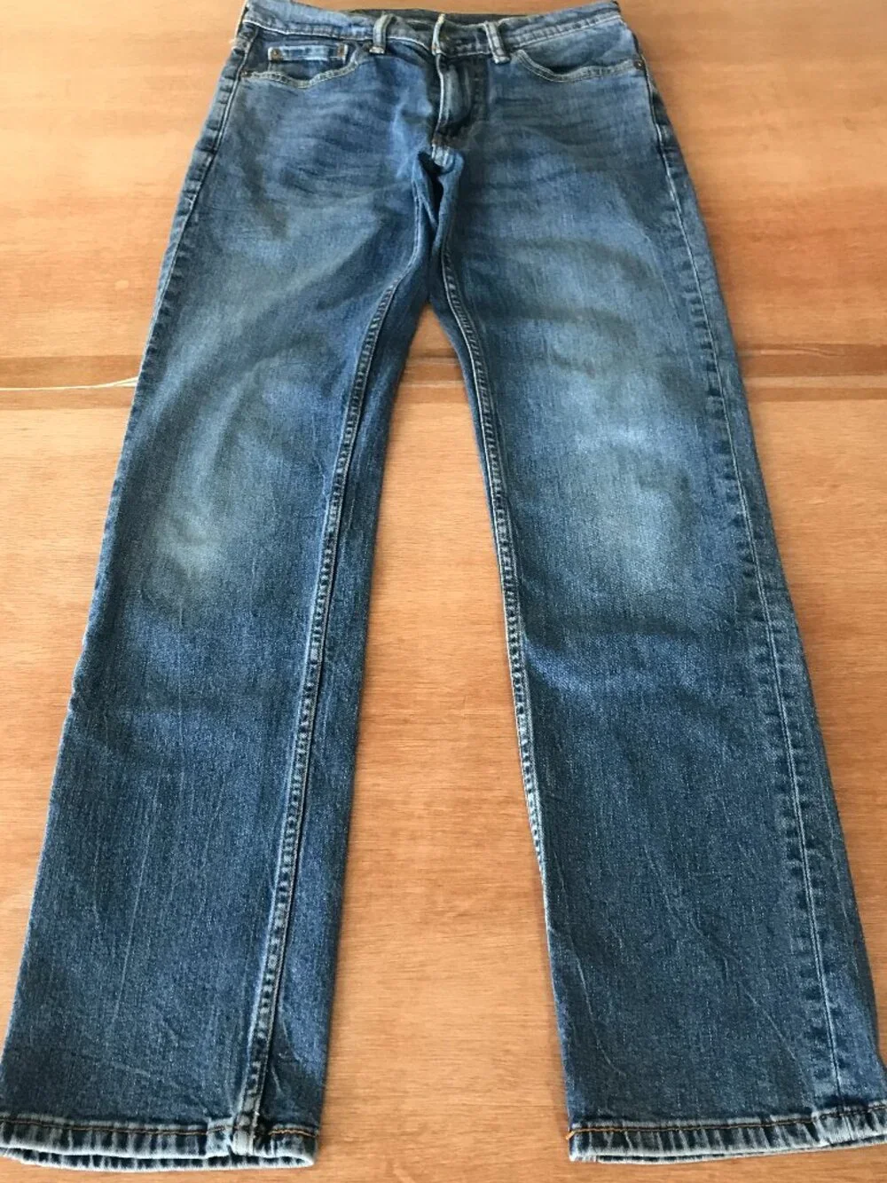 Levi's 514 Straight Jeans Men 28x29 Blue Low Rise Medium Wash Stretch Outdoor
